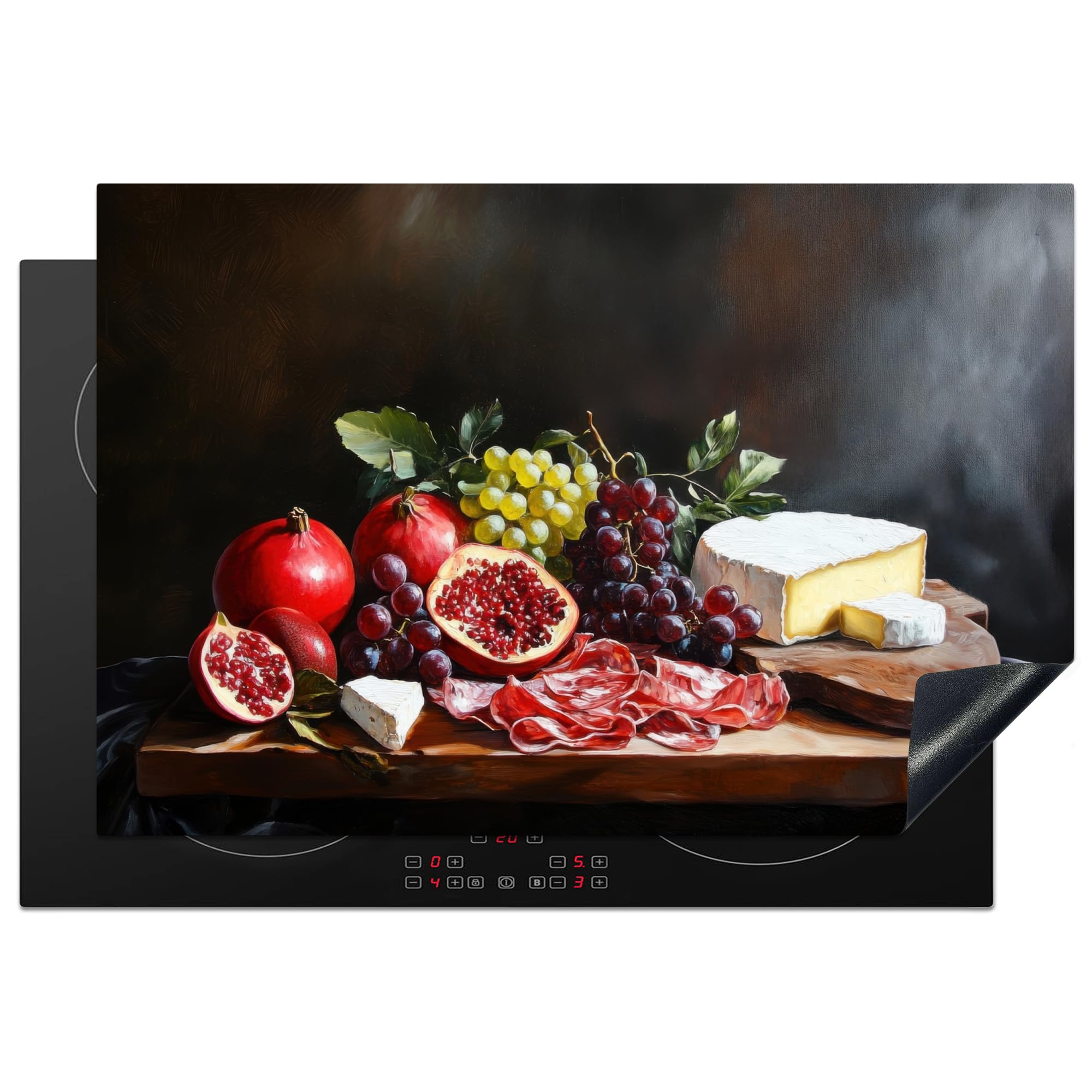 KitchenYeah© Induction Hob Cover Protector Mat 20.5"x30.7" / 78x52 cm Kitchen Universal Ceramic Covers for Electric Cookers Vinyl Drinking Board - Still Life - Vintage