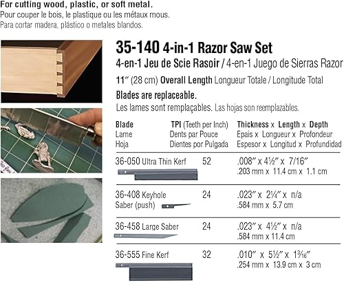 Miniatura 2 de Zona 35-140 Juego de sierra 4 en 1 con cuatro cuchillas intercambiables, 36-555, 36-050, 36-458, 36-408