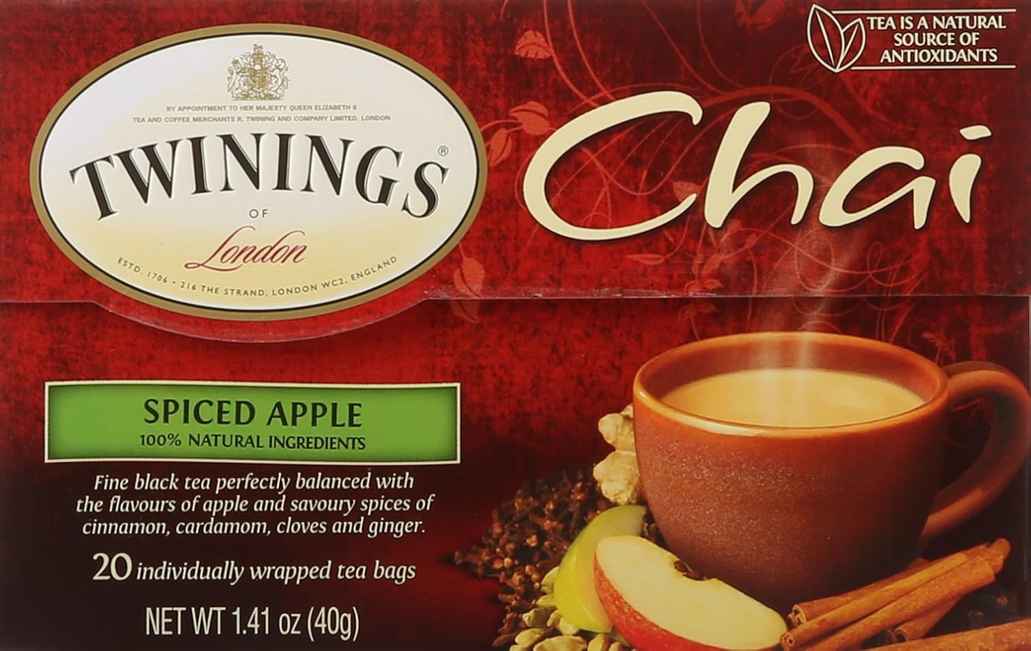 Té Chai Manzana Canela en Saquitos 20 unidades