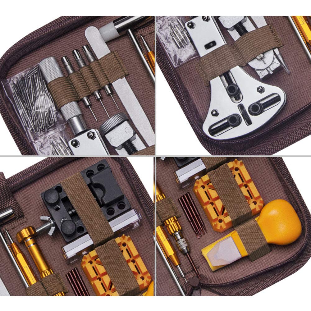 149-piezas Kit de Reparación de Relojes para Reparar Relojes Reemplazar Baterías, Kit de Relojero Cambio de Correa de Reloj Apertura de Caja de Reloj