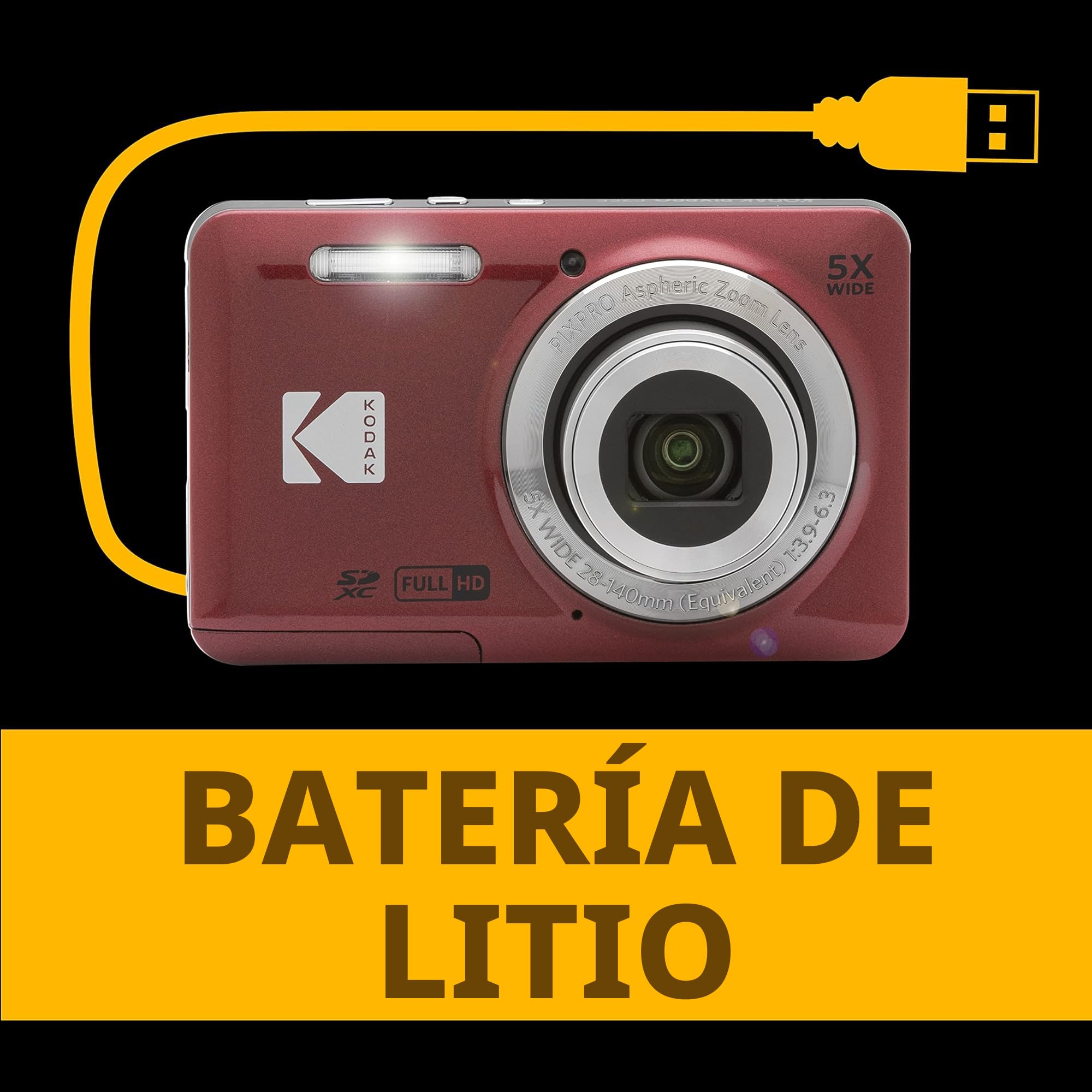Amazon.com: Kodak PIXPRO FZ55-RD - Cámara digital de 16 MP con