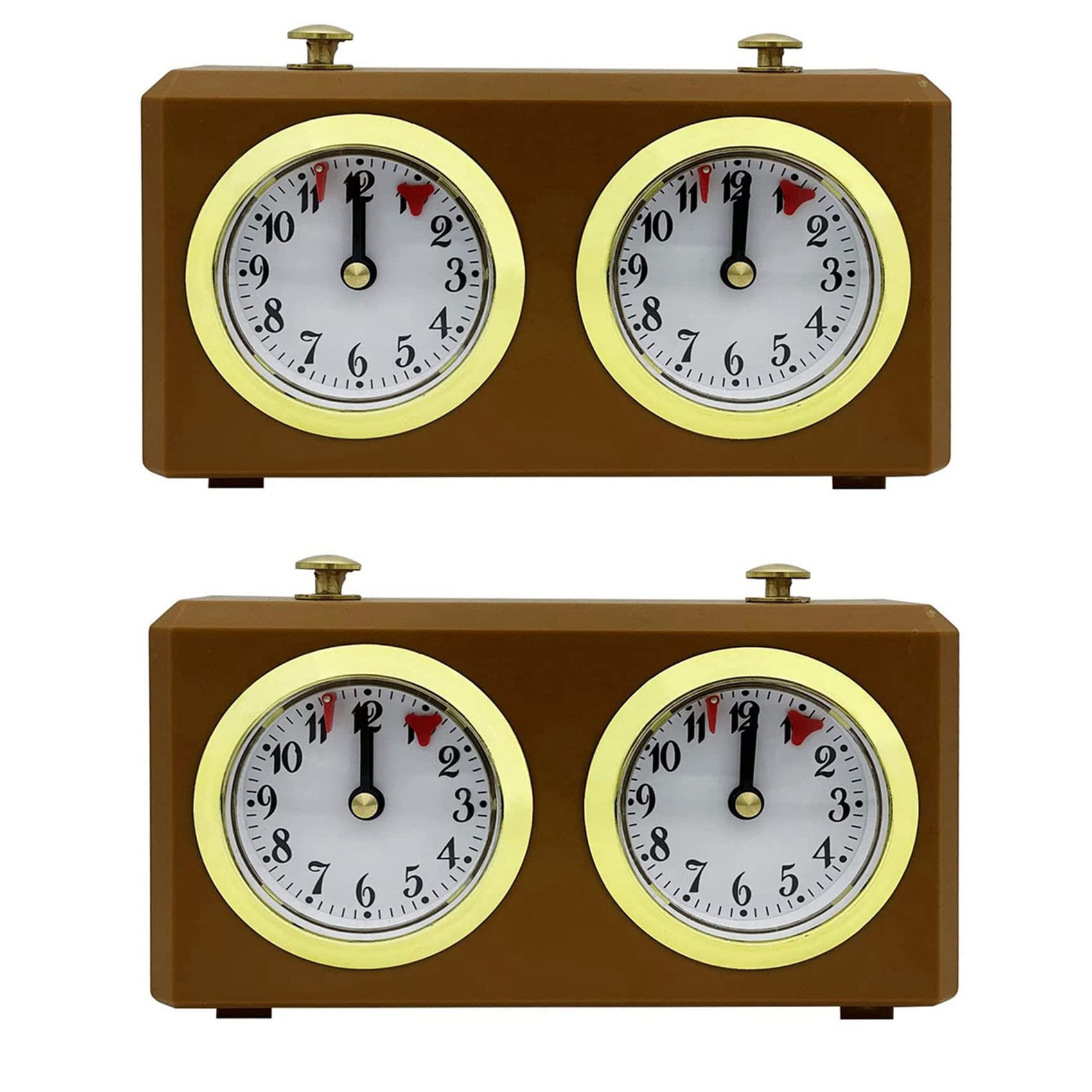Hndhbfgrt 2X Mechanical Chess Clock Analog for Chess Game Timer Clock Official Clocks No Battery Needed