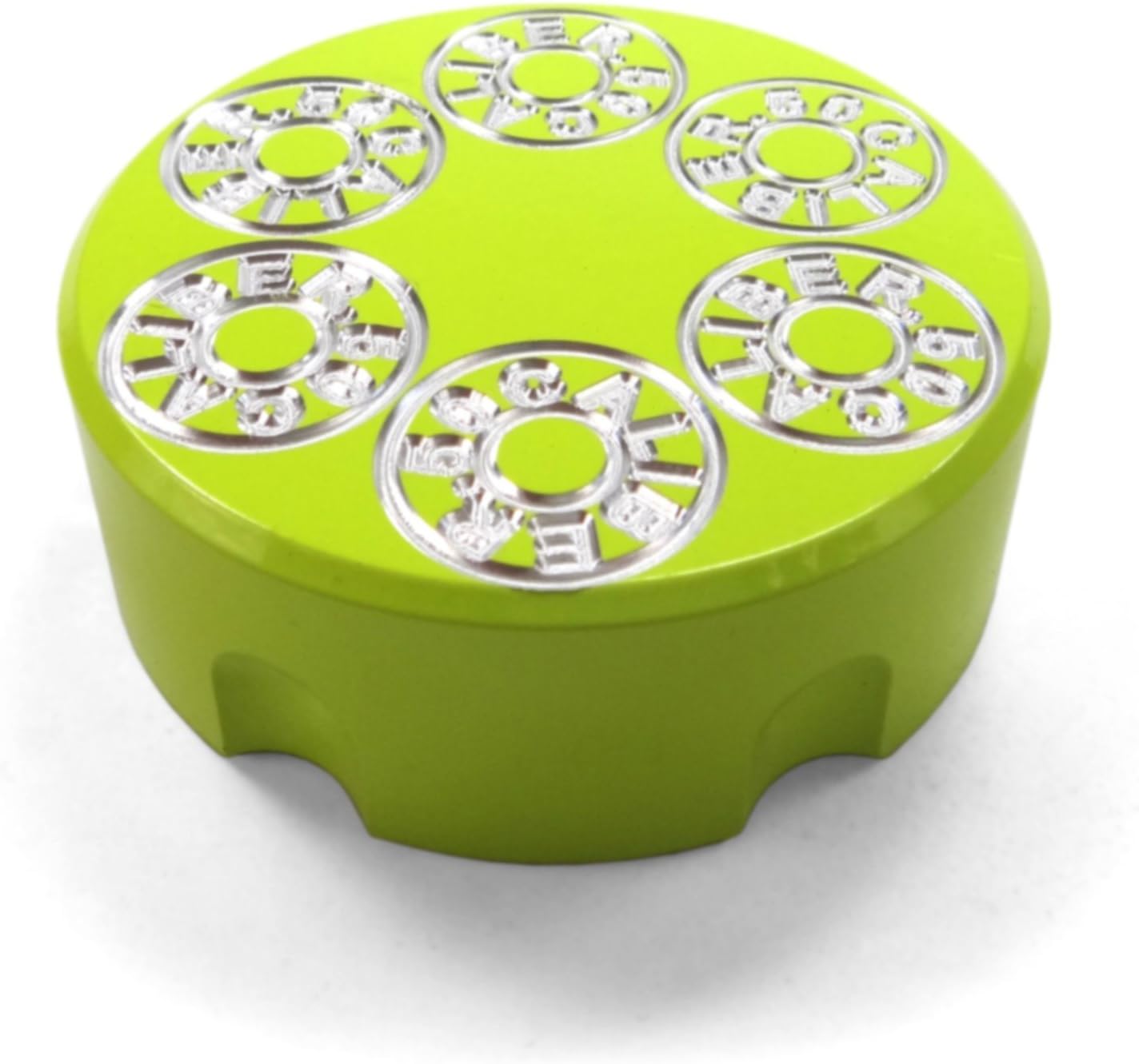 50 Caliber Racing CNC Machined Six Shooter Gas Cap Billet Aluminum Lime Squeeze Powdercoated with Warranty fits Polaris RZR and UTV/ATV [5349A5]