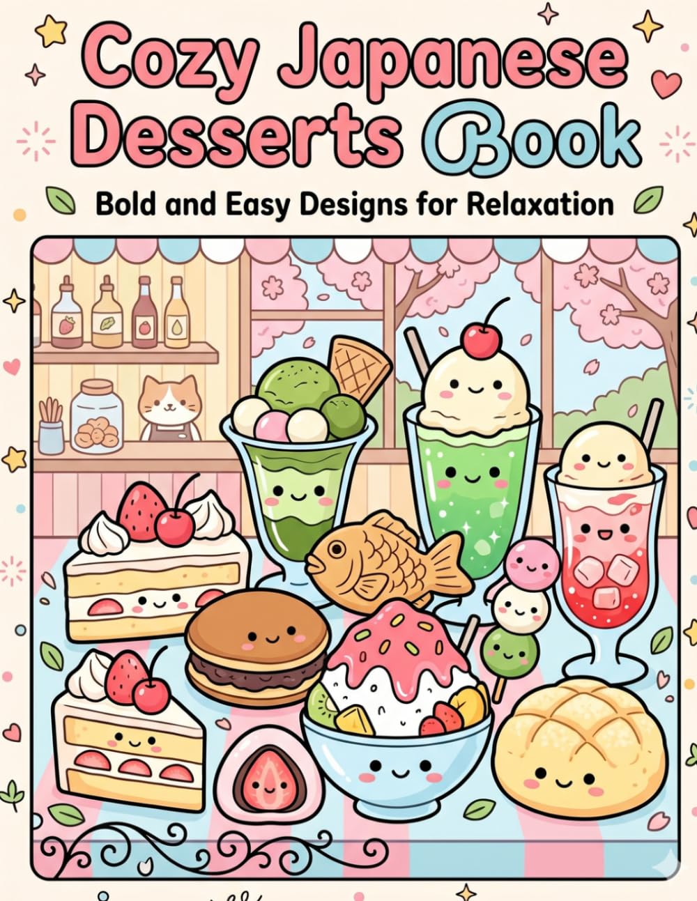 Cozy Japanese Desserts Book: Bold and Easy Designs for Relaxation