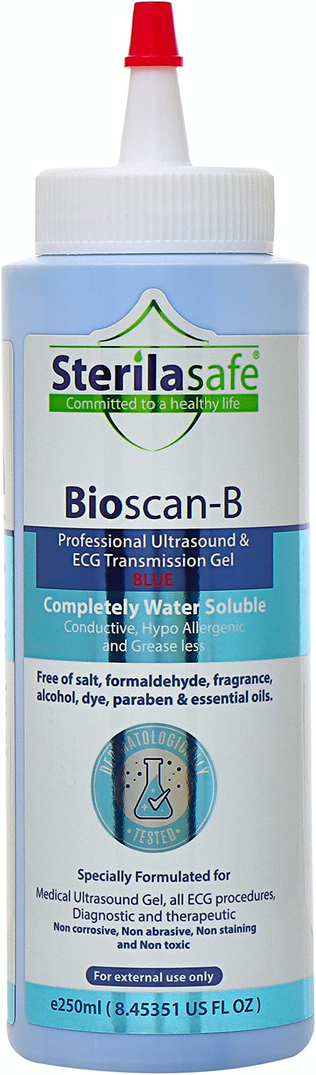 Committed To A Healthy Life Bioscan-B Professional Ecg Medical Ultrasound Transmission Gel, Blue For Beauty Application, Gel Therapeutic Medical, 250 Ml