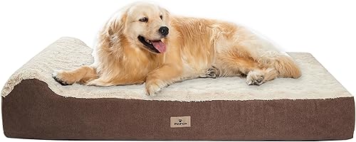 Miniatura 10 de Cama ortopédica jumbo para perros grandes, cama para perro de espuma viscoelástica de 7 pulgadas de grosor con funda de almohada extraíble, lavable