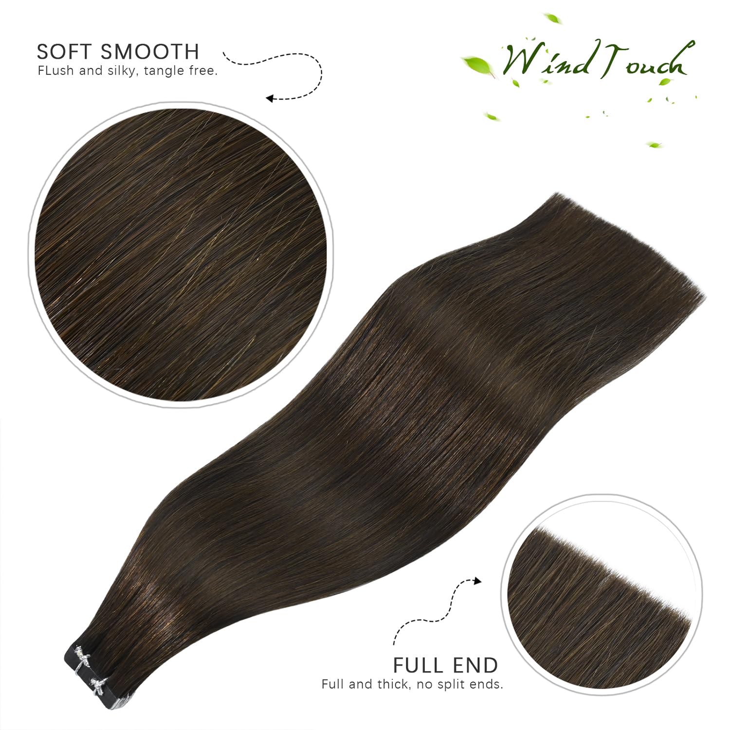 Amazon.com : WindTouch Tape in Hair Extensions Human Hair 