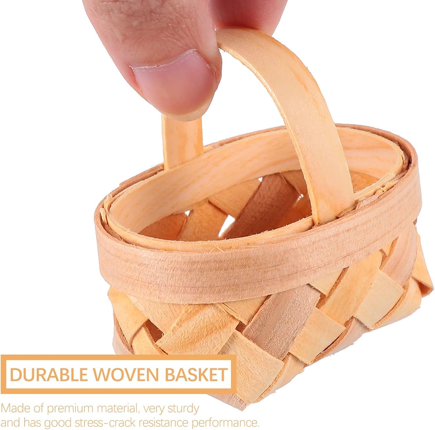 36 Stück gewebte Mini-Körbe mit Griffen, Bauernhaus, kleiner Korb, Hochzeitskörbe, Aufbewahrungskorb für Hochzeit, Party, Gastgeschenke, Baumdekoration, Basteln, Holz