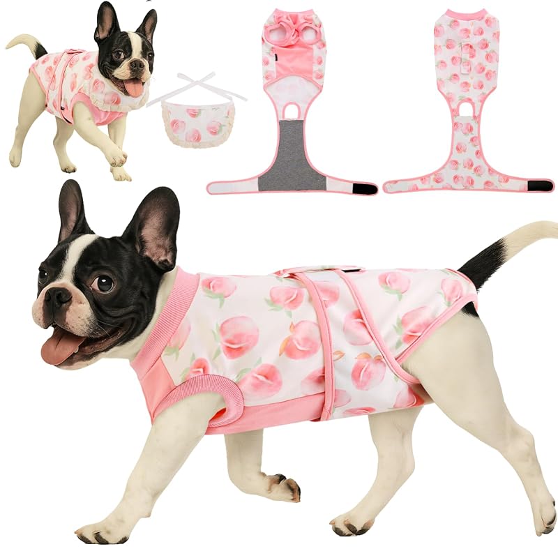 Roupa de Recuperação para Cães com Bandana, Tecido Respirável e Ajustável YibooAura Sweet Peach Tamanho S