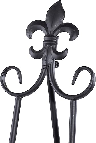 Miniatura 4 de Deco 79 Caballete de metal extra grande con soporte de cadena, 21 x 1 x 65 pulgadas, color negro