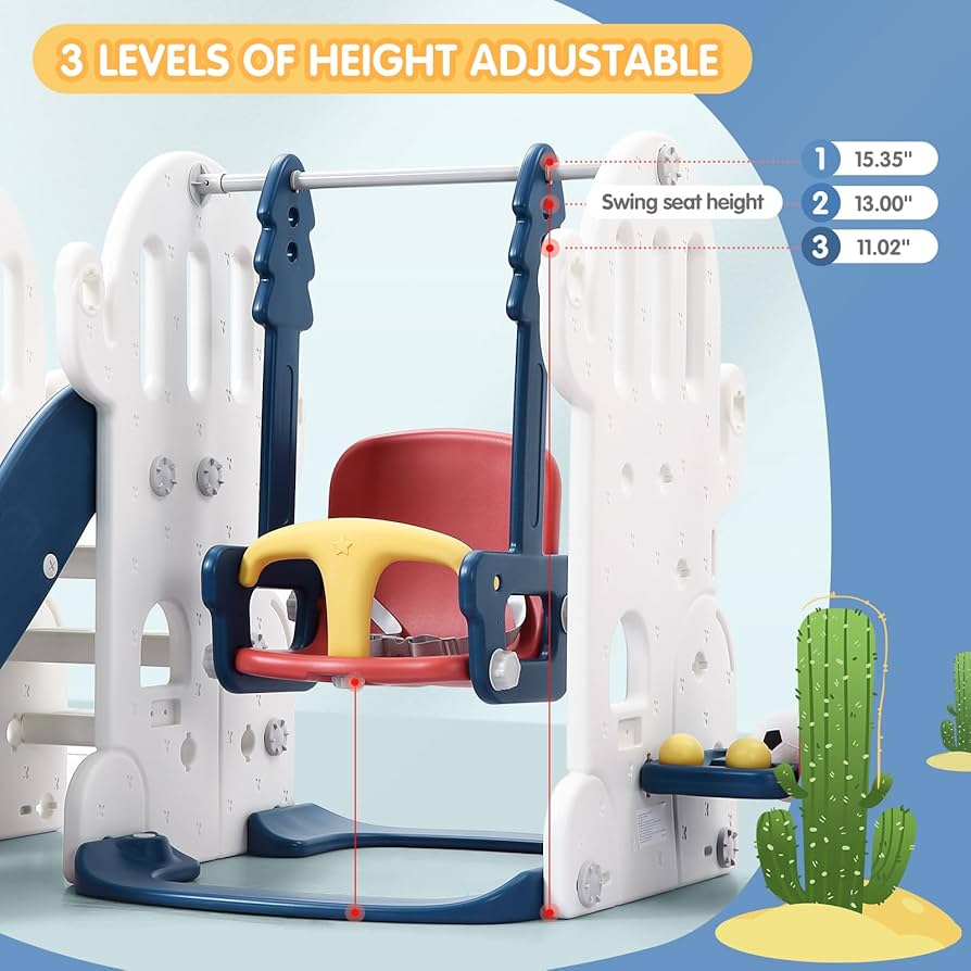 Amazon.com: 7 in 1 Toddler Slide and Swing Set, Kids