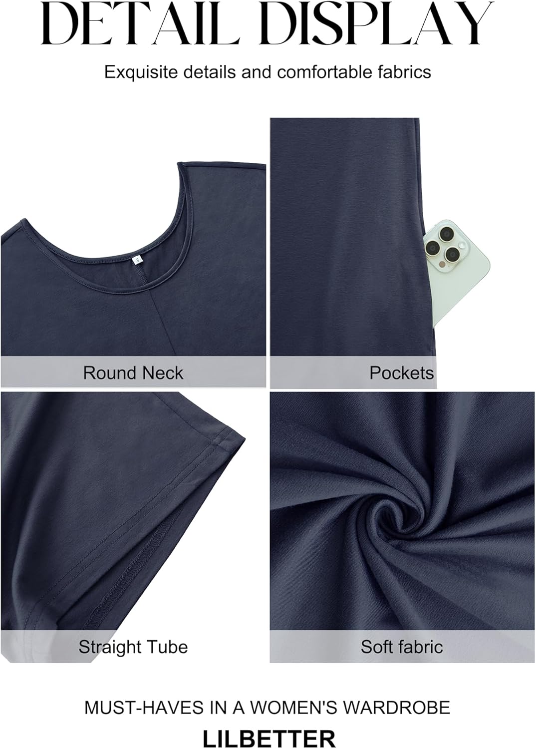 LILBETTER Summer Dressy Jumpsuits for Women One Piece Cap Sleeve Casual Outfits Overalls Wide Leg Rompers with Pockets - Image 5