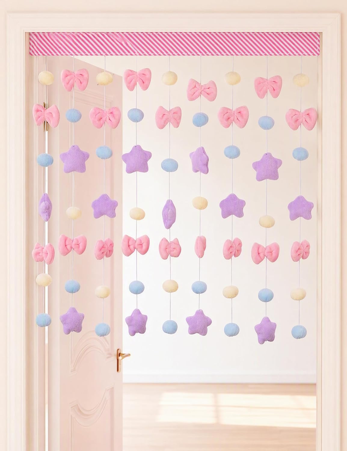 NiHome Kawaii Doorway Curtain Fluffy Plush Garland Cutecore Room Decor