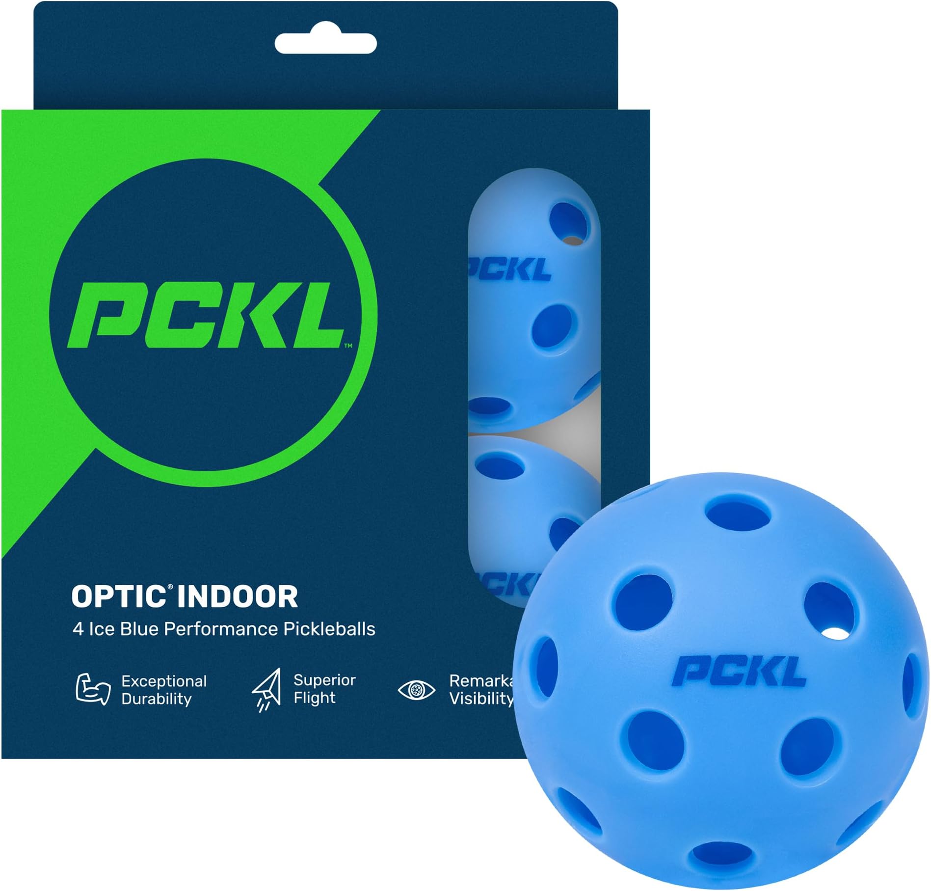 Optic Speed Pickleball Balls | Choose Indoor or Outdoor Pickleballs | USAPA Tournament Aproved | 4 Pack Crack-Resistant