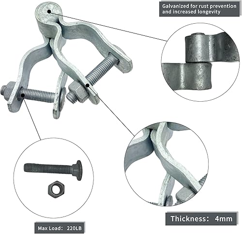 Miniatura 3 de Bisagra de poste de puerta de valla de enlace de cadena de 1-38 pulgadas, cerca galvanizada, 4 piezas para marcos de panel de tubería de 1.2