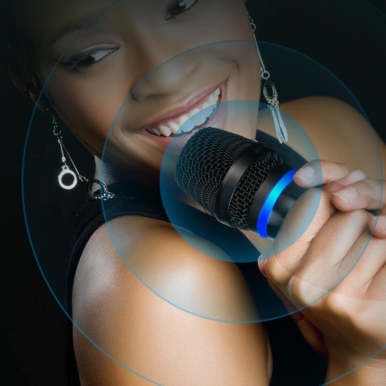 Cryfokt Duales Kabelloses Mikrofon, Professionelles UHF-Handheld-Dynamik-Mikrofonsystem-Set mit Wiederaufladbarem Empfänger, Kabelloses Mikrofon für Karaoke, Hochzeit,