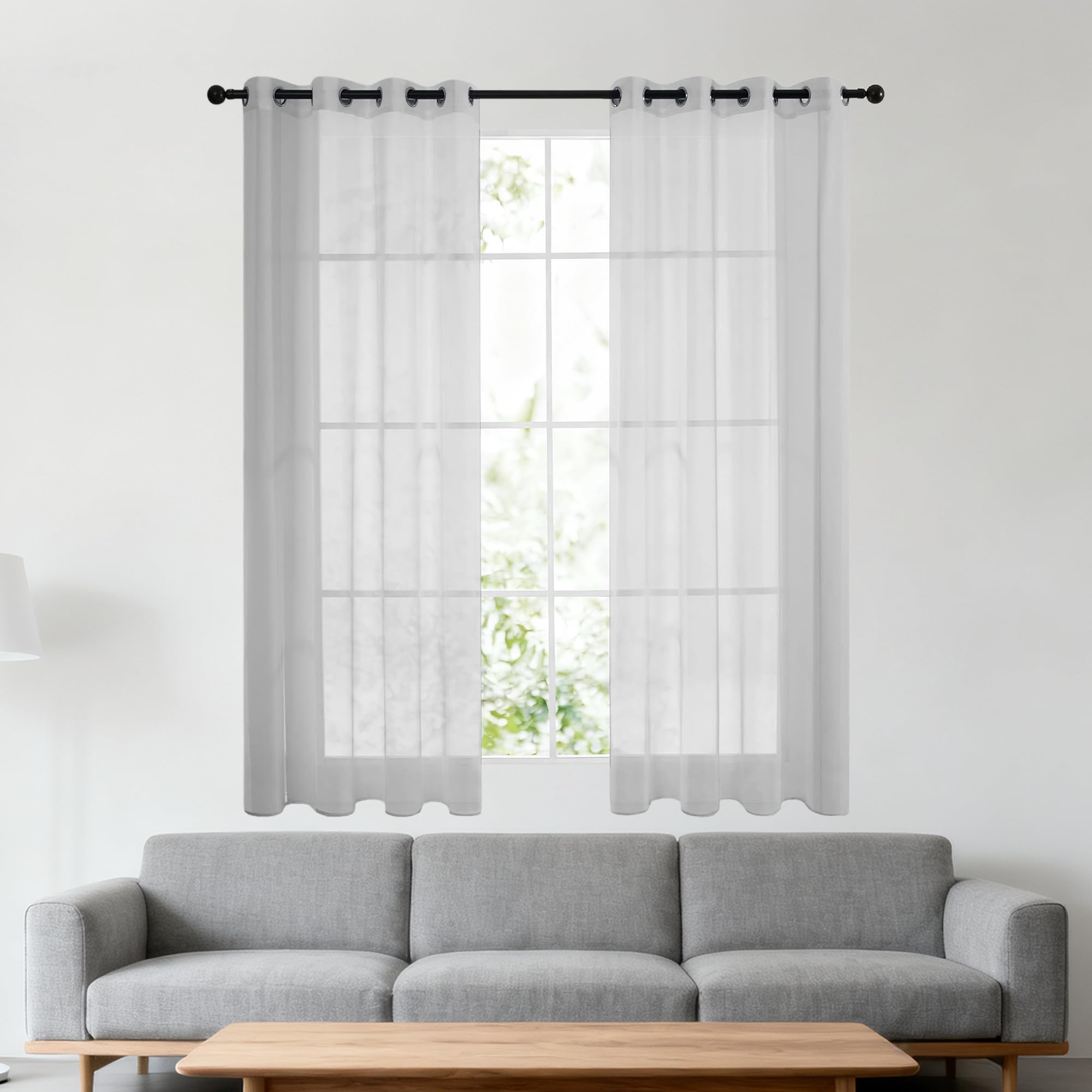 Rideaux voilage 400x350 demi-transparent lumière filtrer chambre