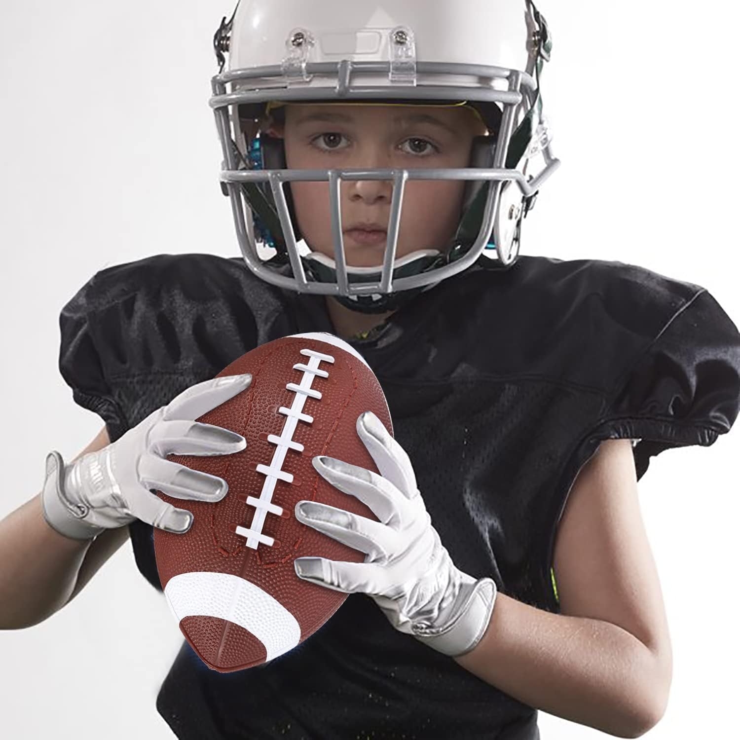 YAPASPT 2 Pack Kids Footballs,American Footballs 7.5" Ball for Kids,Mini Handheld, Bouncy and Soft Water Beach Ball - Come Deflated - Image 4