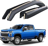 Goodyear Shatterproof In-Channel Window Deflectors for Chevy Silverado/Sierra 2500HD/3500HD 2020-2026 Crew Cab Rain Guards, 4pcs GY007746