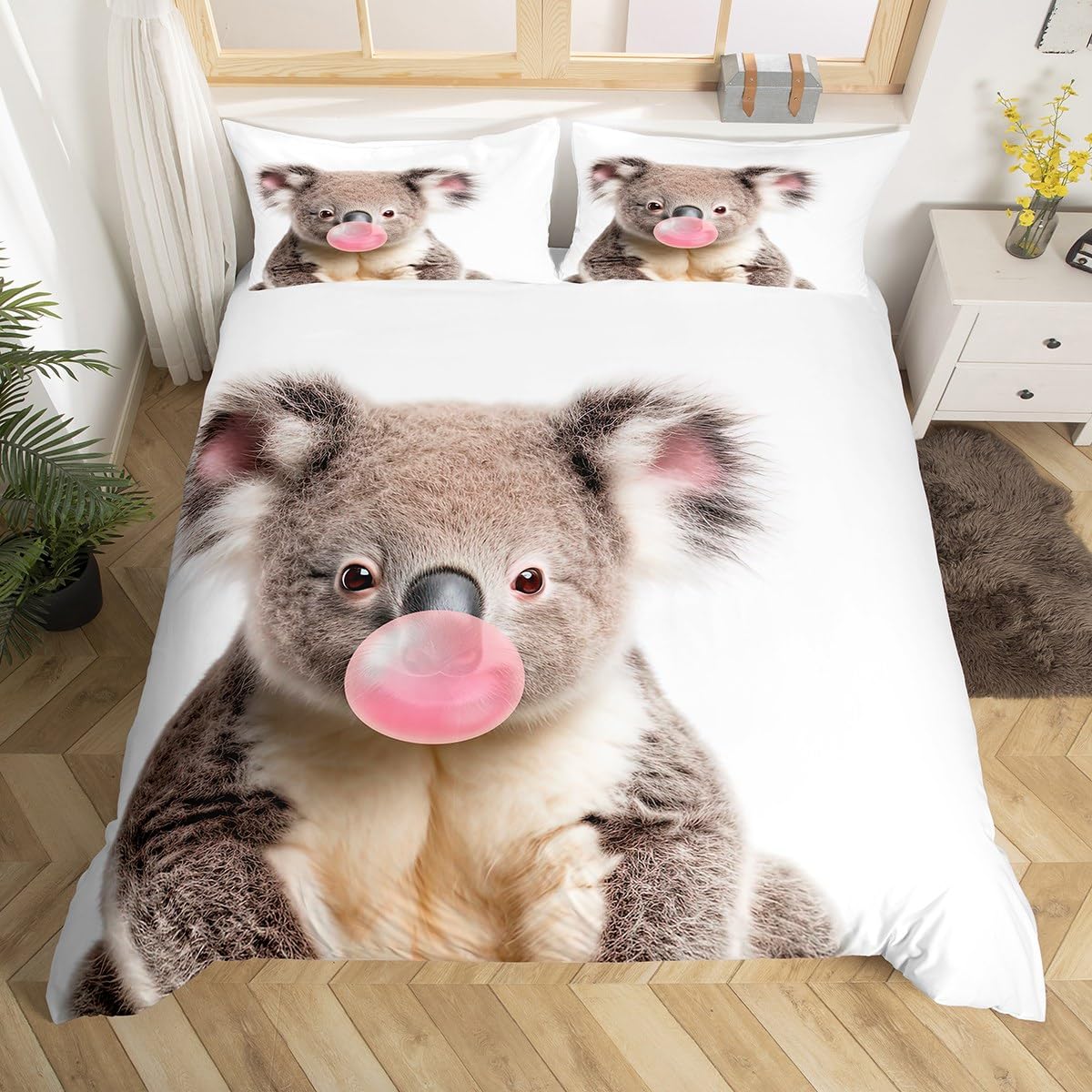 Brushed Cotton Winter Animals Duvet Cover Reversible W/ Pillow Cases King Size 264833 - View #2