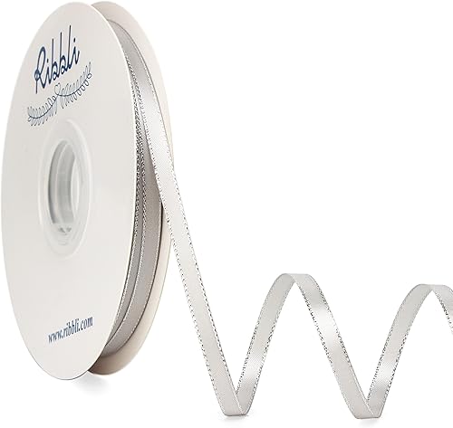 Miniatura 24 de Ribbli - Cinta de satén verde picea con borde dorado, satén de doble cara de 3/8 pulgadas x 50 yardas continuas, cinta verde para manualidades