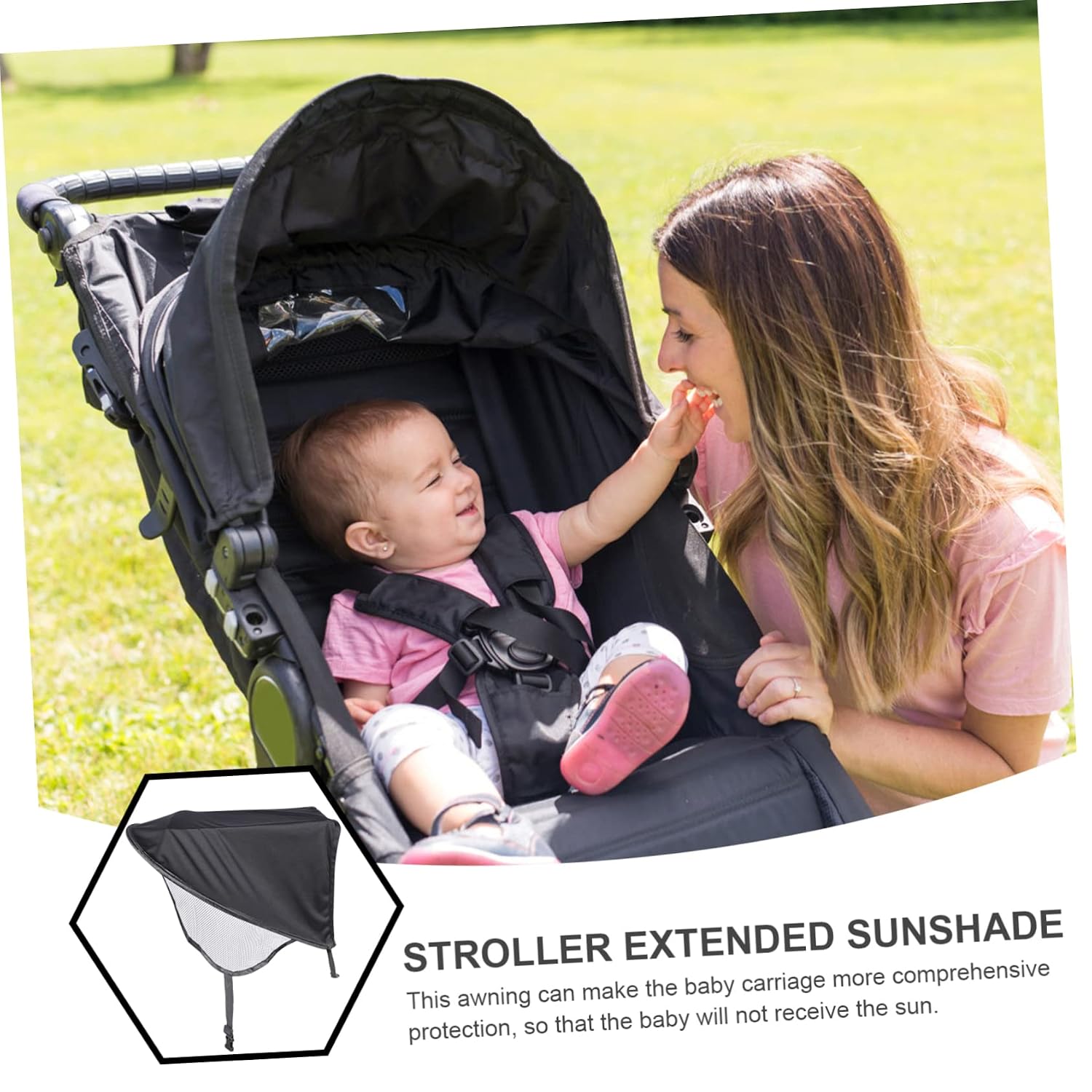 2pcs Beach Shade Canopy for Stroller Stroller Sunshade Cover Extended Design Sun Protection for Easy to Install Canopy