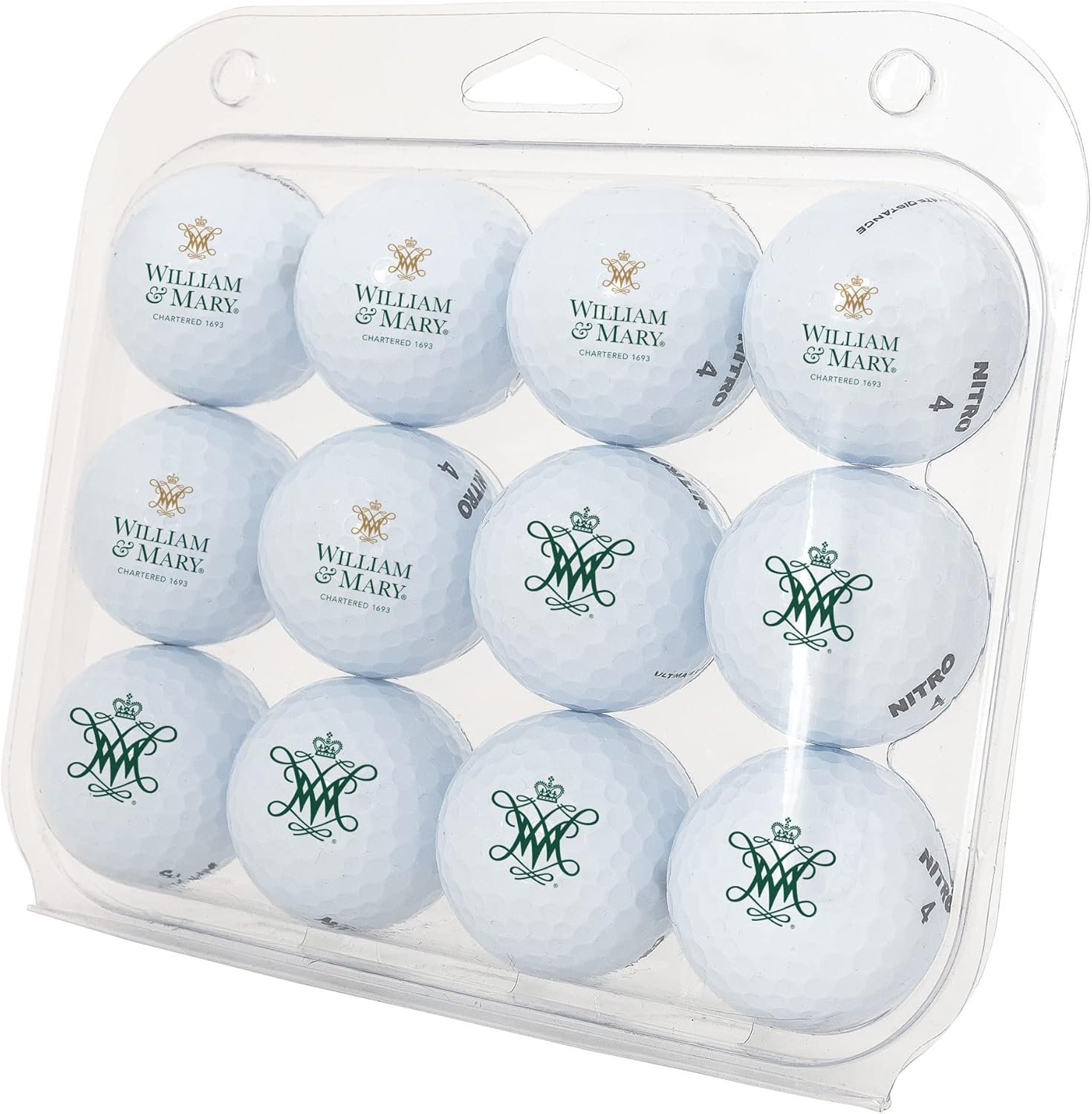 Desert Cactus College of William & Mary Golf Balls 12 Pack – W&M Tribe Full Color Dozen – Officially Licensed Sport Team Accessory
