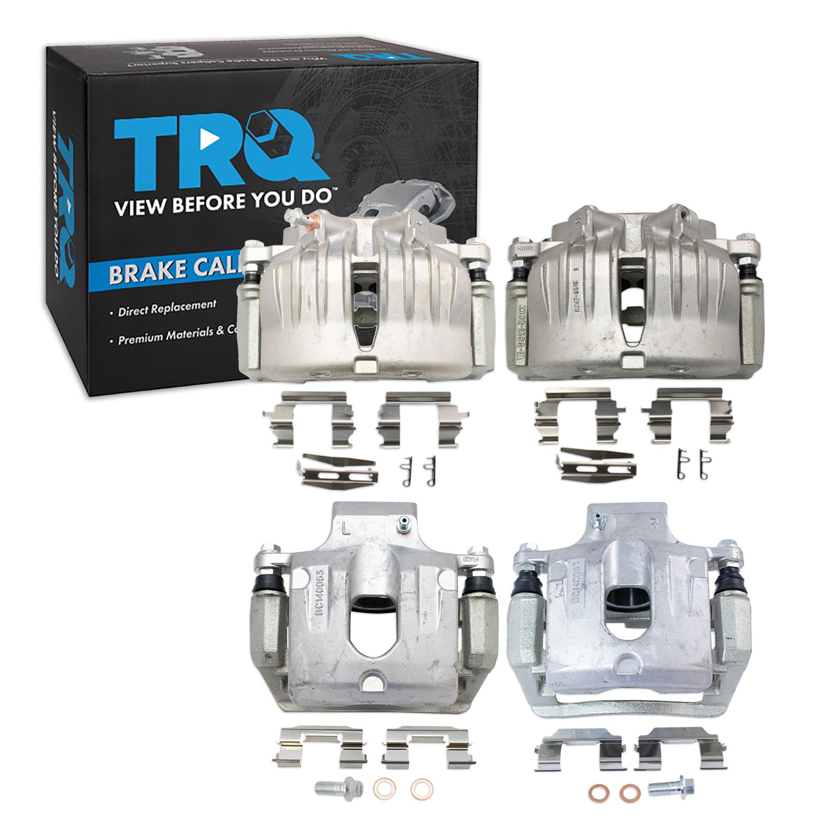 TRQ Brake Caliper Set Compatible with 2004-2005 Buick Rainier 2006 Chevrolet SSR 2002-2005 Trailblazer GMC Envoy 2005 Isuzu Ascender 2002-2004 Oldsmobile Bravada Saab 9-7x