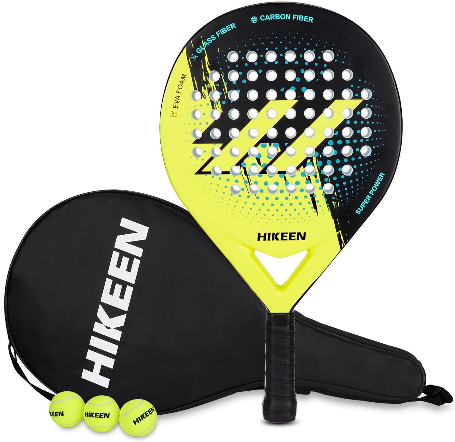BOIOSTEADY Padel Schläger Erwachsene Carbon Glasfaser Tennisbälle 1 Stück