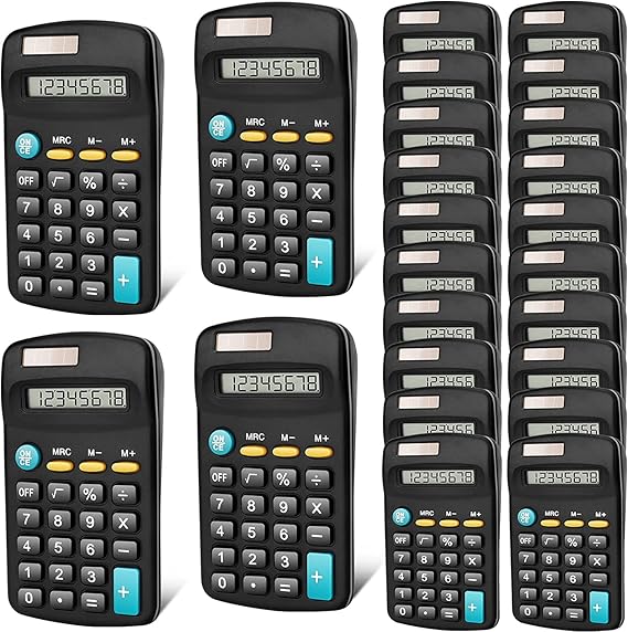 24 Pack Basic Calculators for Students Pocket Size Mini