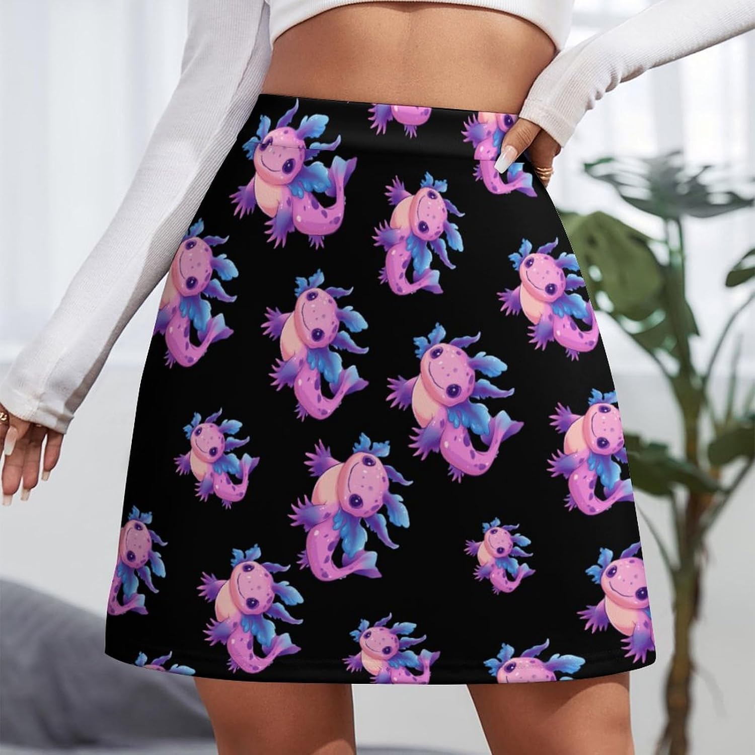Axolotl Beautiful Skorts for Women Mini A-line Skirt Casual Tennis Golf Short Skirts