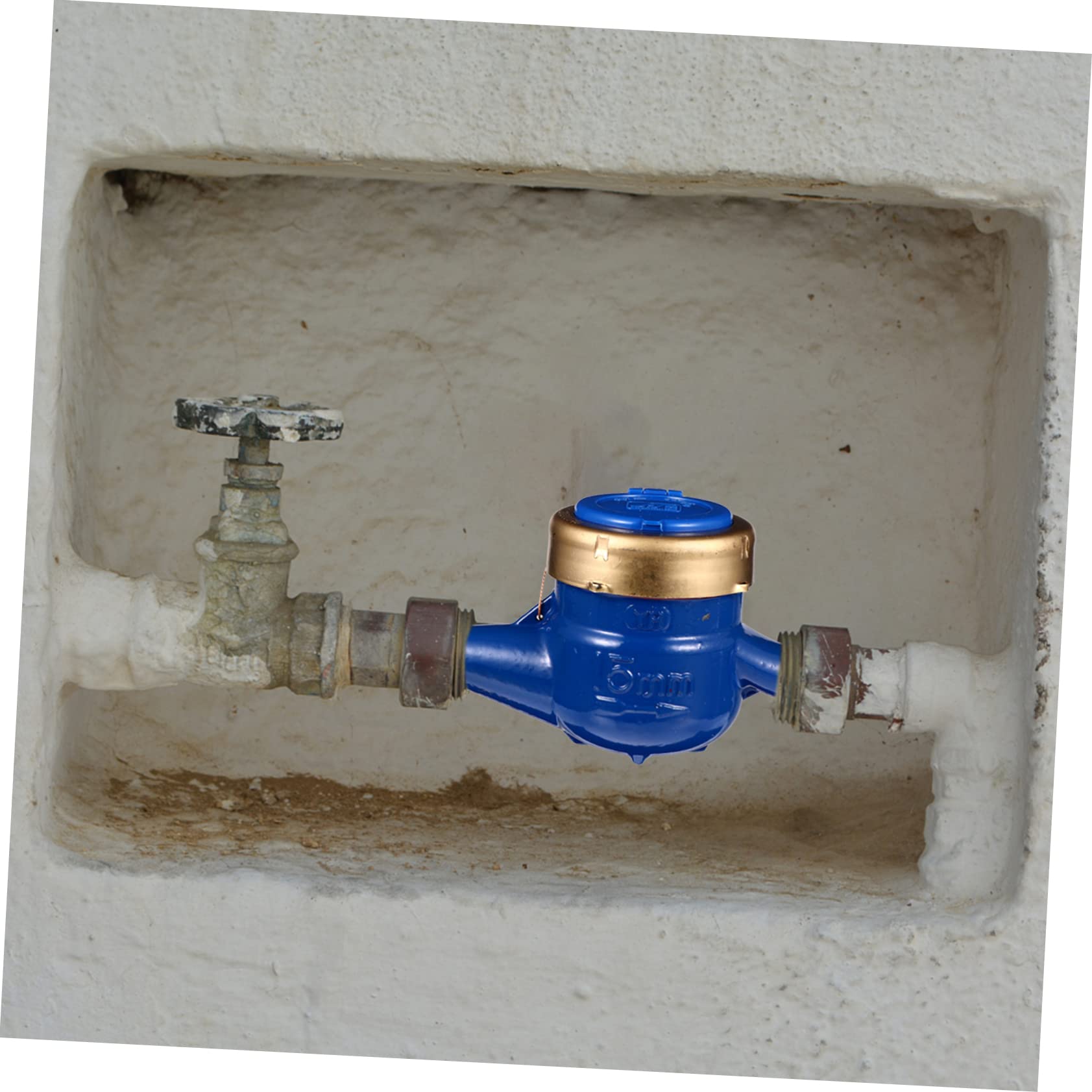 Baluue Medidor De Agua Fría Contador De Agua Metálico Digital para Uso Diario Grifo Medidor De Flujo De Hogar y Jardín