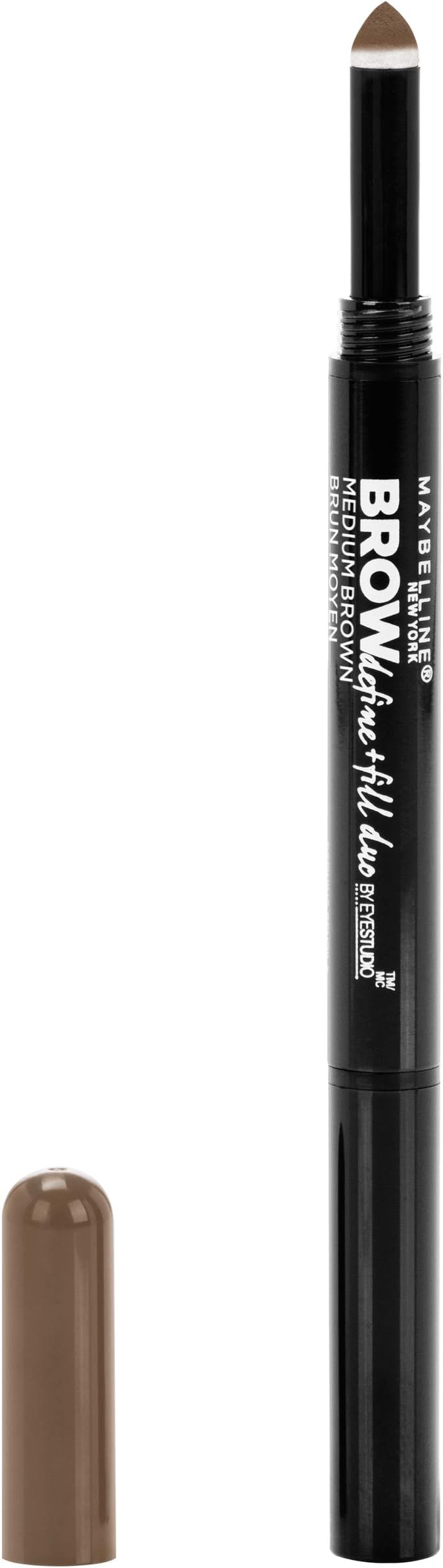 Maybelline Brow Define and Fill Duo 2-in-1 Defining Pencil with Filling Powder, Medium Brown, 0.021 Ounce