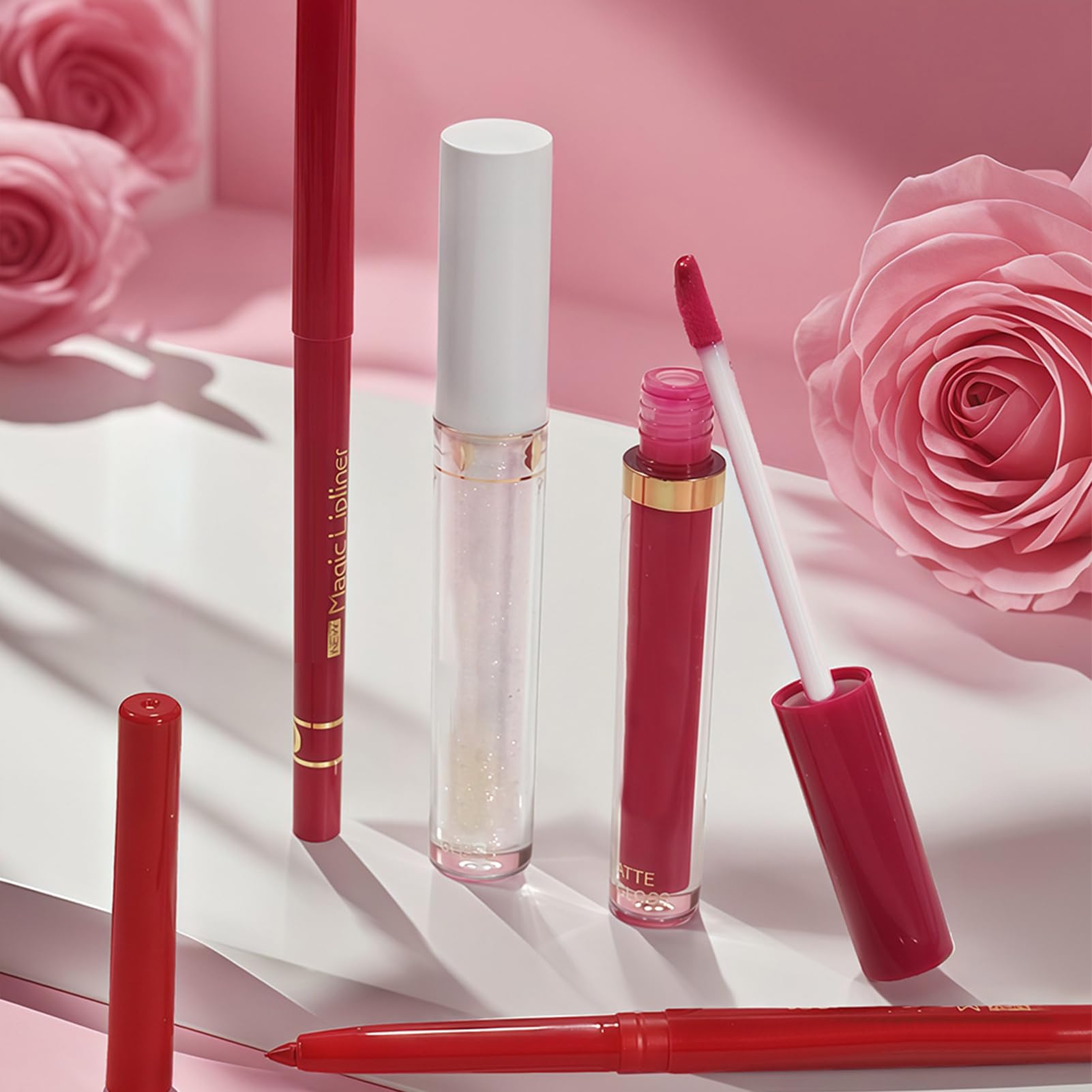 Set Labbra e Rossetto Trucco Waterproof a Lunga Durata | Rossetto e a Lunga Durata Per Uso Quotidiano Feste Compleanni Ragazze Mogli Principianti