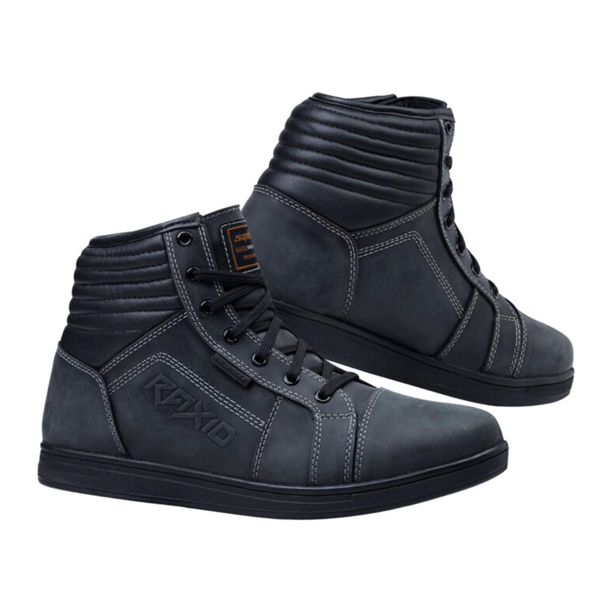 RAXID Chaussures de moto urbaines décontractées pour homme et femme - Imperméables, certifiées CE, cuir véritable, antidérapantes