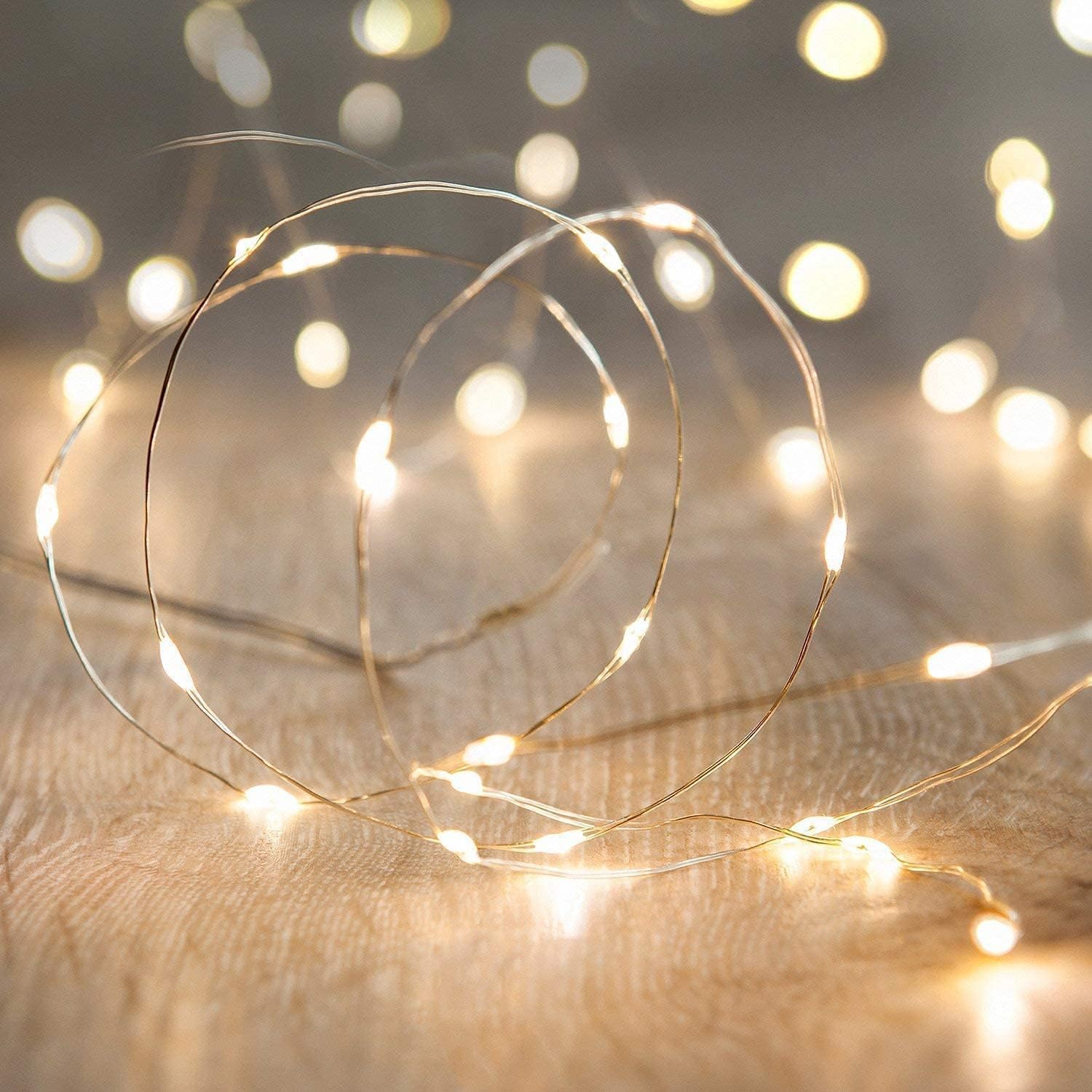 ECVV LED Fairy String Lights, 10Ft/3M 30leds Firefly String Lights Garden Home Party Wedding Festival Decorations Crafting Battery Operated Lights(Warm White)