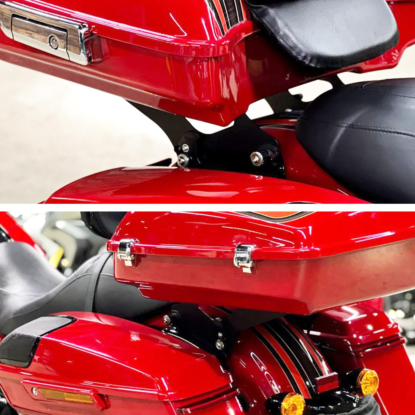 Tour Pack Mount, soporte Tour Pack, negro desmontable Two Up Tour Pak Pack Portaequipajes para Touring CVO Street Glide Road King Road Glide 2014-2025 Electra Glide Standard 2019-2022
