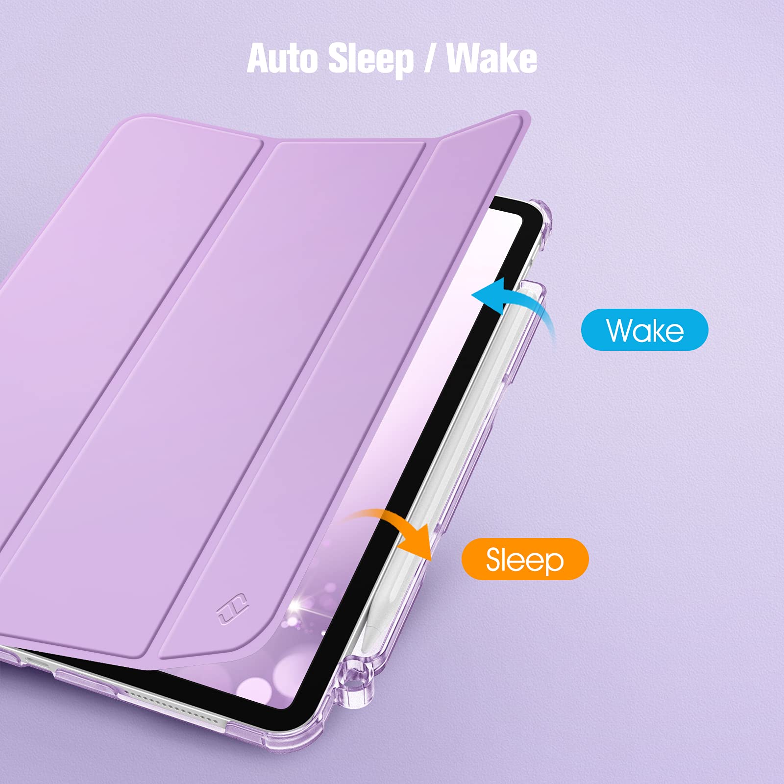 Custodia FINTIE Per IPad Pro 11 Pollici (2022-2018), Con Porta Matita, Cover Sottile Traslucida Con Supporto Multiangolo, Auto Sleep/Wake, Colore Lavanda