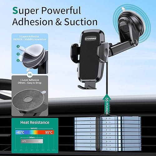 Miniatura 2 de Soporte para teléfono de automóvil, soporte de teléfono 3 en 1 mejorado para tu automóvil, soporte de teléfono para parabrisas y ventilación de