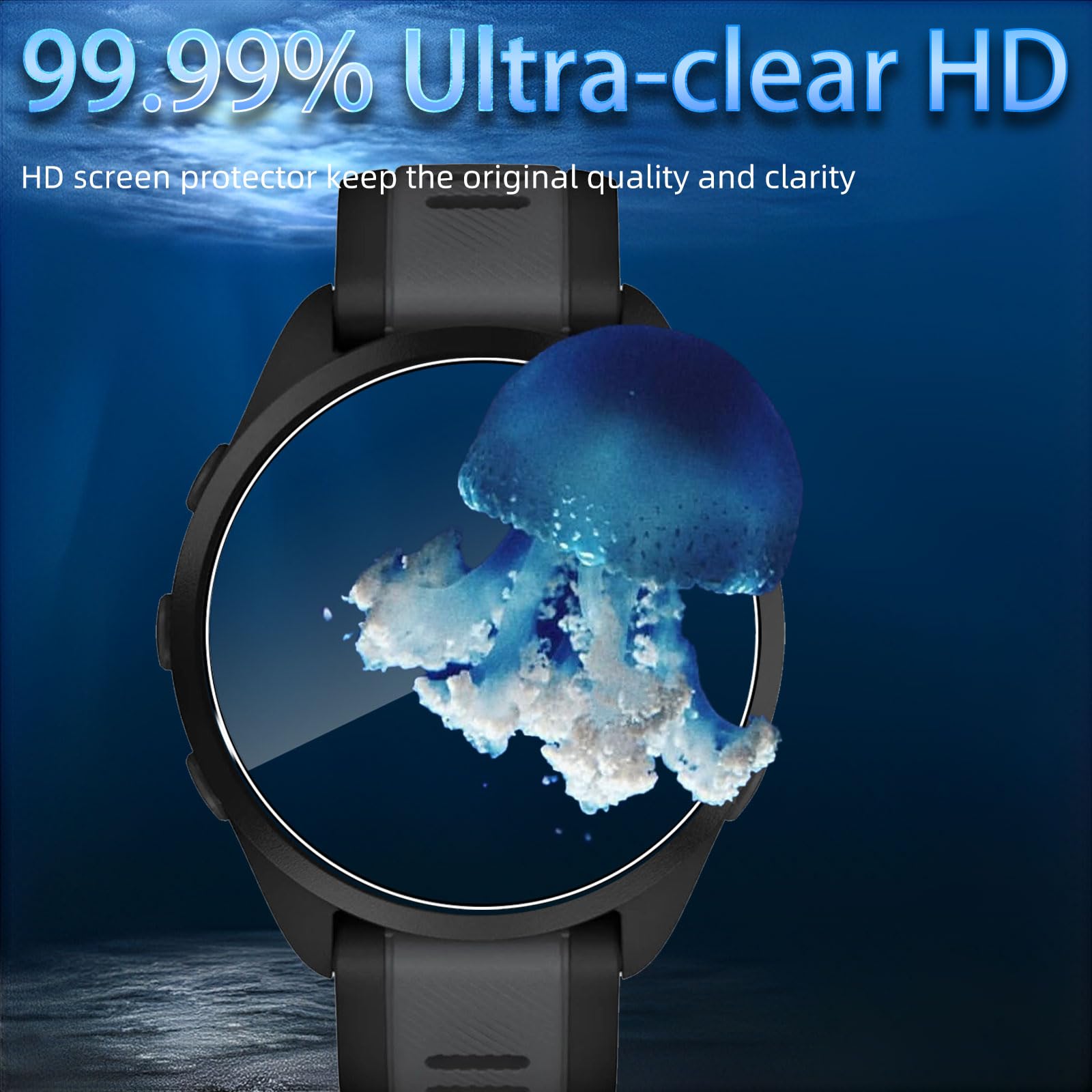 3 Pellicole Vetro Temperato Per Garmin Forerunner 165 - Protezione Schermo 9H, Anti-Graffi, Trasparente - Foto 2