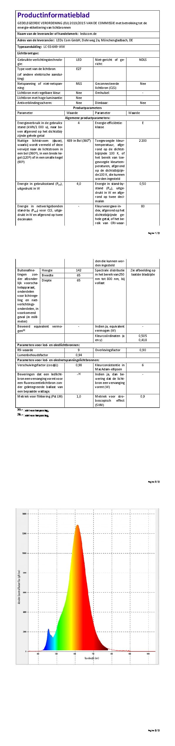 ledscom.de Kabel konopny LEKA, wtyczka, przełącznik, 8 m, gniazdo lampy, w tym 3x żarówki LED E27, ST64 (4 W, 489 lm, bardzo ciepła biel)