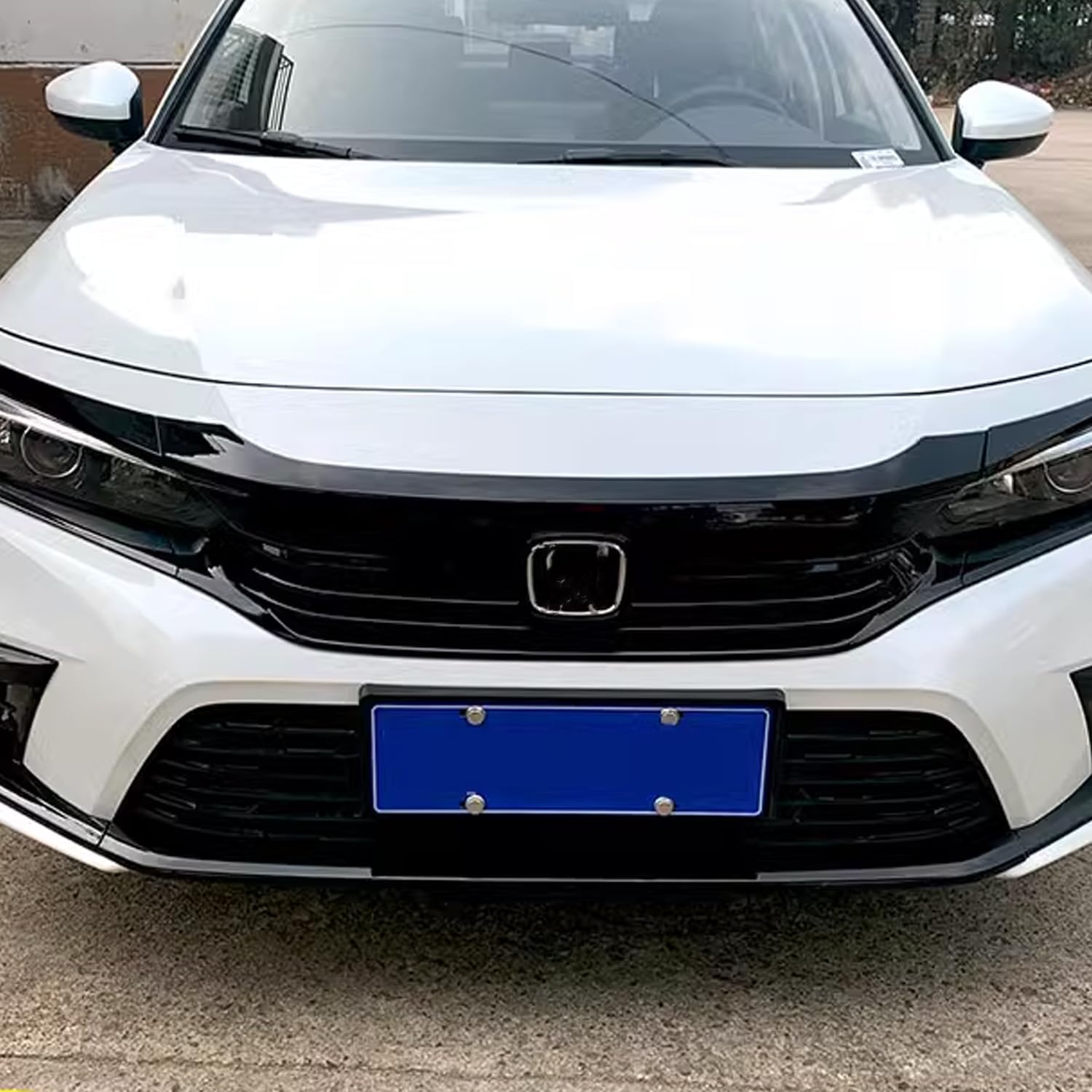 Front Hood Bonnet Cover Trim Compatible with Honda Civic 11th Gen 2022 2023 2024 2025 Car Accessories ABS Black（Not Fit Si & Hatchback Model）