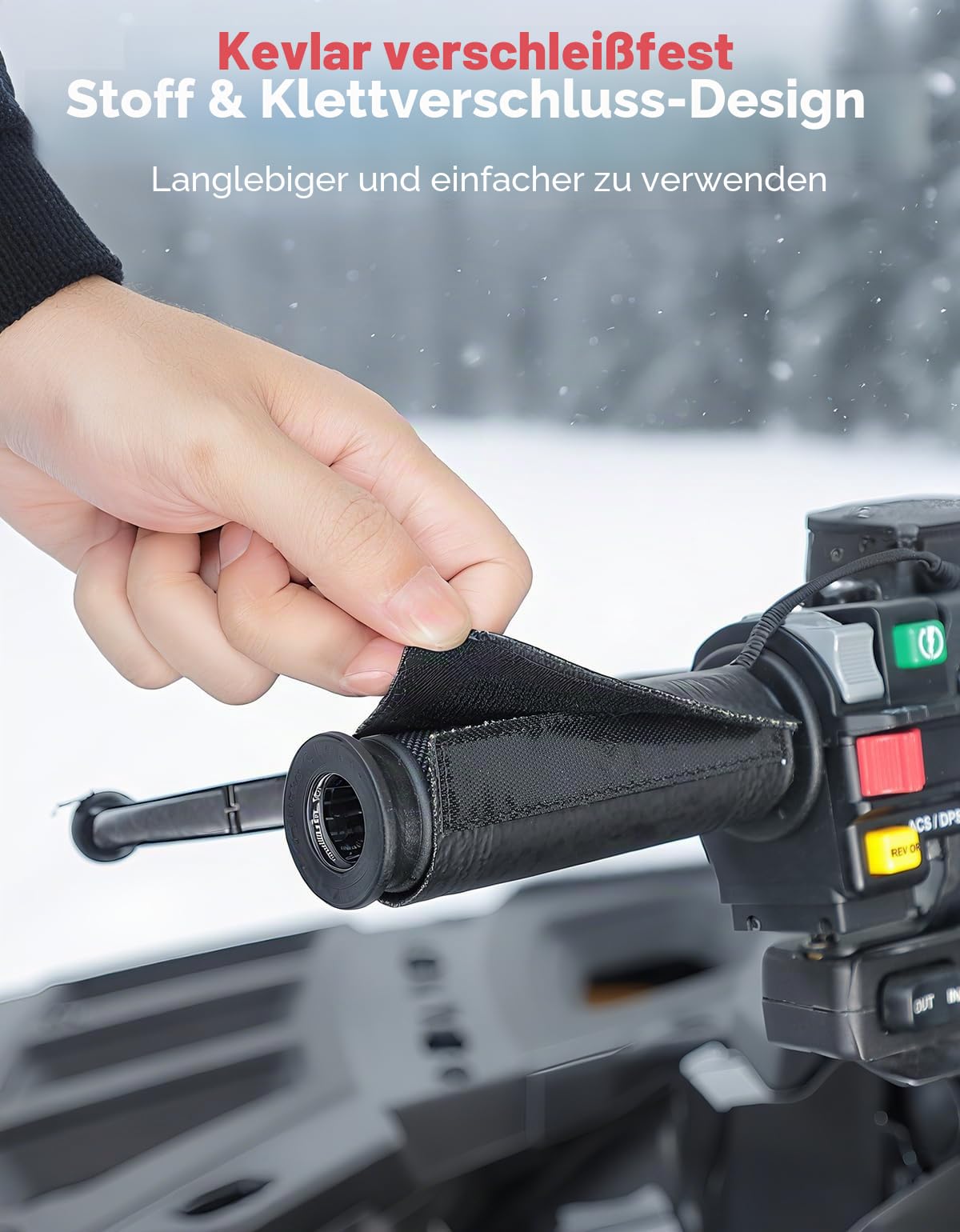 KEMIMOTO Motorrad Heizgriffe, 5-Stufig Einstellbare Typ-C Lenkerheizung, IP67 wasserdichte Heizpads für 22mm Motorradlenke | IP67 wasserdichte beheizte Motorradgriffpolster für 22 mm Motorrad-/ATV-Lenker