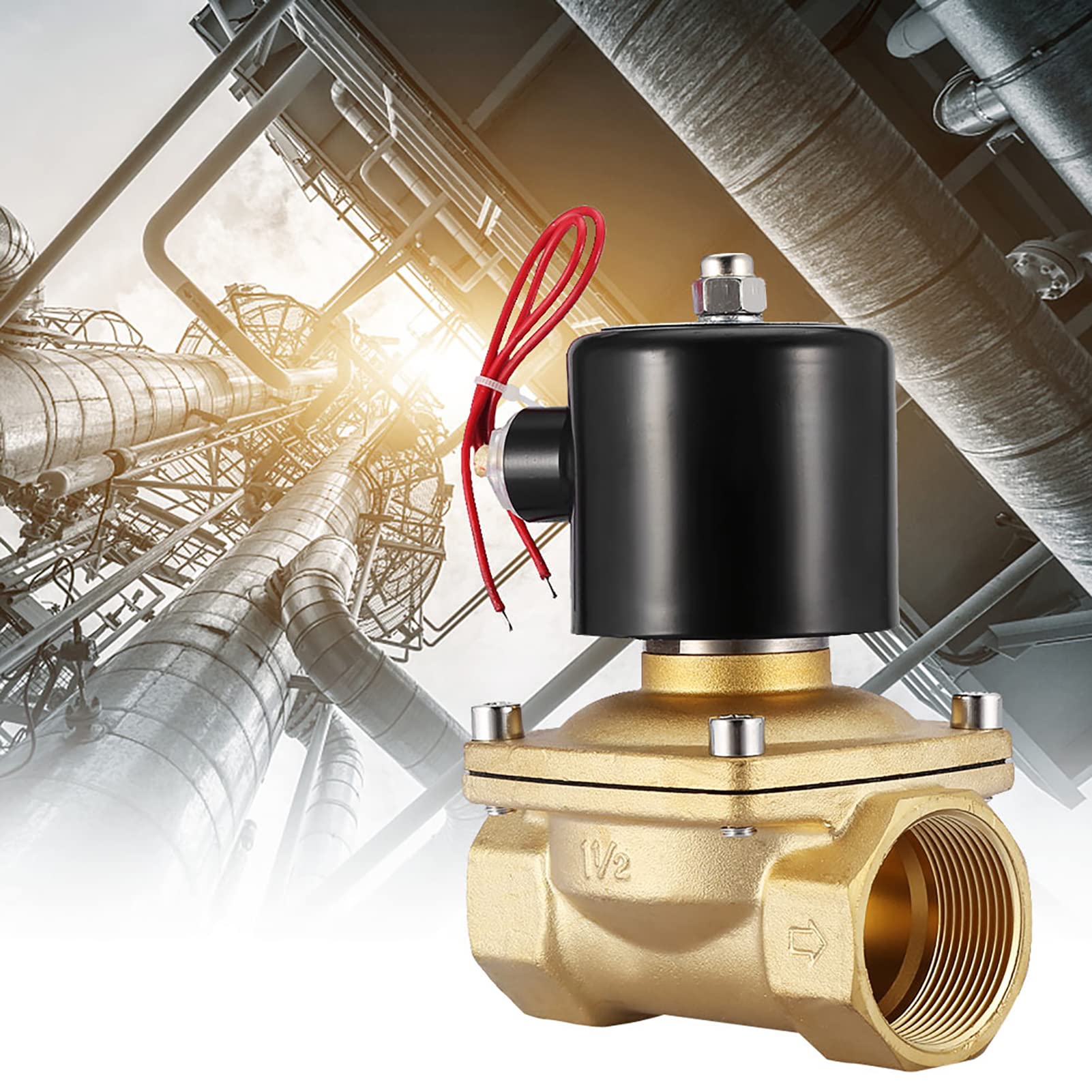 Válvula Solenoide Eléctrica Válvula Solenoide Bidireccional de Latón DN40 1-1 2 Pulgadas 220 VCA Normalmente Cerrada IP65 0 a MPa para Control de Flujo de Aceite, Aire y Agua