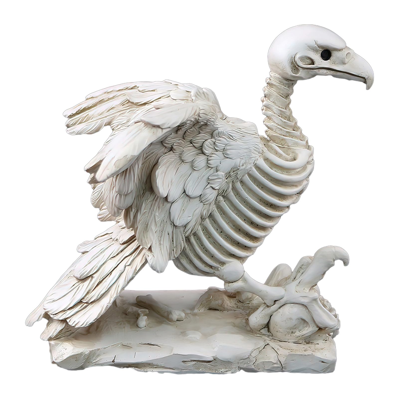 Pasisuu Halloween Vulture Skeleton Statue, Realistic Bird Bone Figurine for Home Decor, Spooky Tabletop Ornament for Living Room [object Object]
