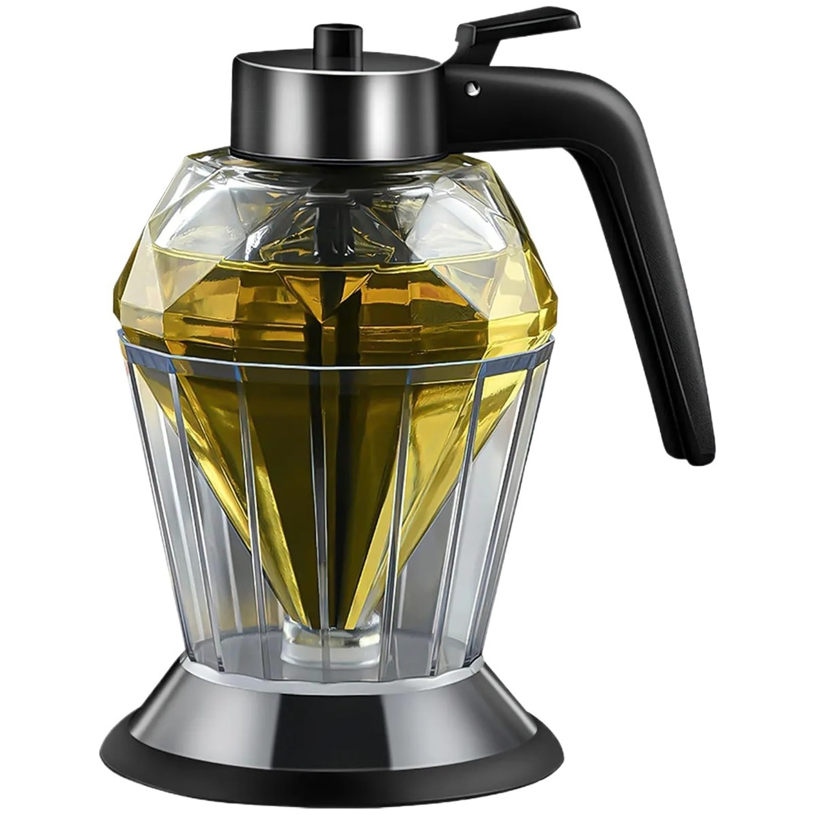 DHYUACN Honey Dispenser 200ml Honey Dispenser Diamond Shaped Glass Oil Multifunctional Bottle Vinegar and Sauce Dispensers Kitchen Tool