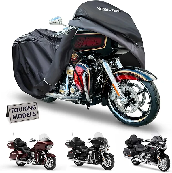 Motorcycle Cover for Harley Davidson Touring Models Road Glide Limited, Ultra Limited, Ultra Classic, Road King, Road Glide, Street Glide, Electra Glide - Waterproof Motorcycle Cover Outdoor Storage