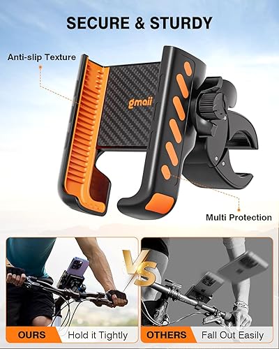 Miniatura 4 de Soporte para teléfono de bicicleta, cámara sin bloqueo Soporte de teléfono para motocicleta, liberación rápida envuelto en silicona y abrazadera de