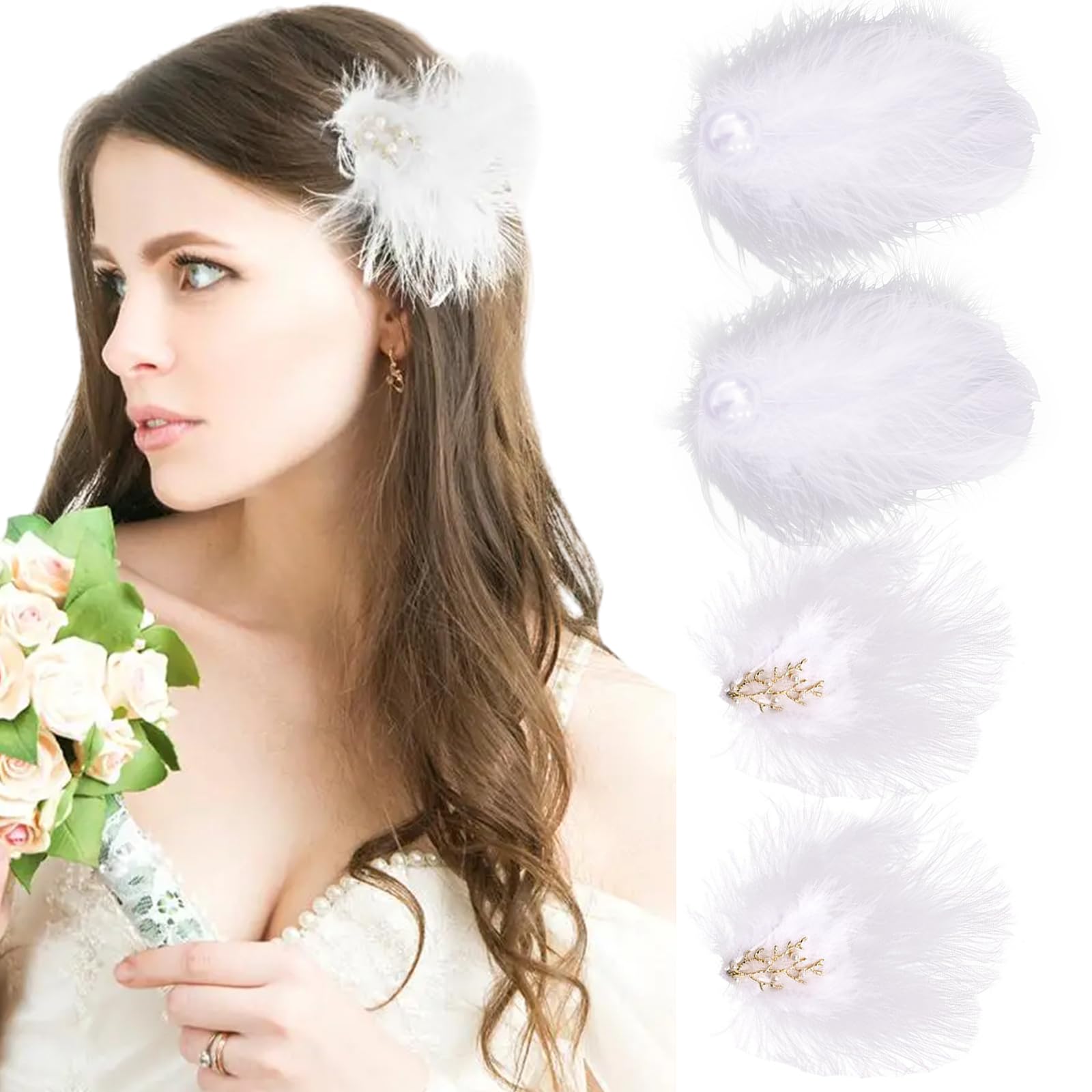 Women\'s Rhinestone feather hair clip bride wedding Taolema 10 Piece Rhinestone Bridal Hair Clip Set - Elegant  main image 2