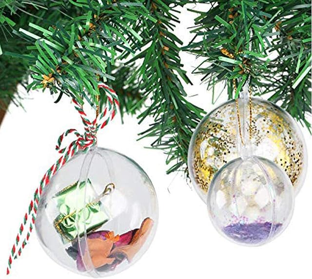 5cm 20pcs Christmas Baubles Clear Fillable Christmas Ball Xmas Decor